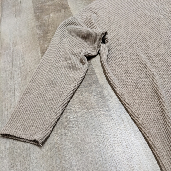 Cherish Neutral Beige Ribbed Sweater Top - Picture 2 of 11